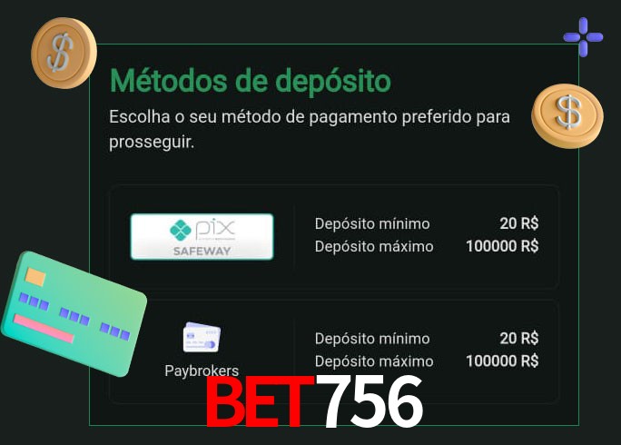 O cassino bet756 oferece uma grande variedade de métodos de pagamento